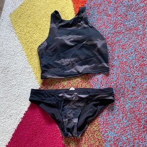 Women’s Athleta two piece bikini Size Small Grey camo